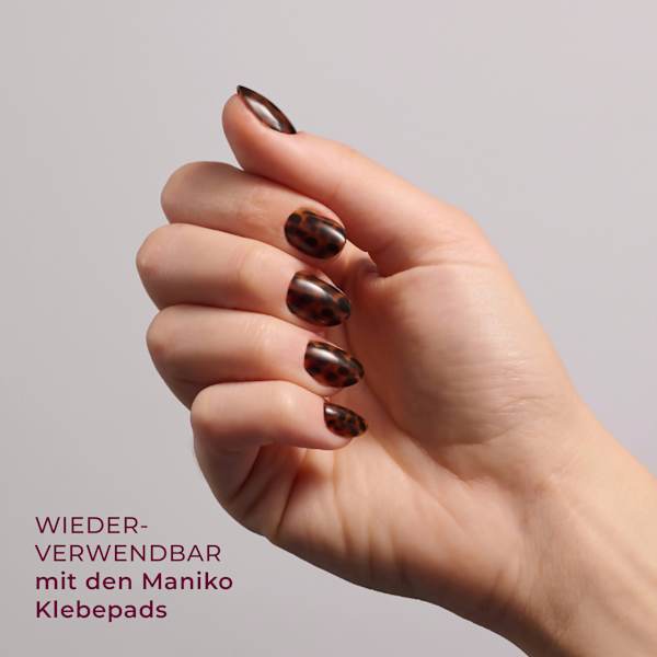 Künstliche Nägel Soft Gel Press Ons Leo Love Short Round Maniko