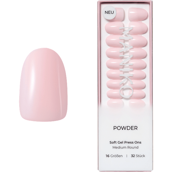 Künstliche Nägel Soft Gel Press Ons Powder Medium Round Maniko