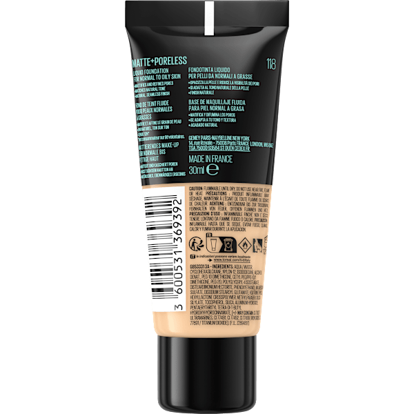 Foundation Fit Me Matte & Poreless 118 Nude MAYBELLINE NEW YORK