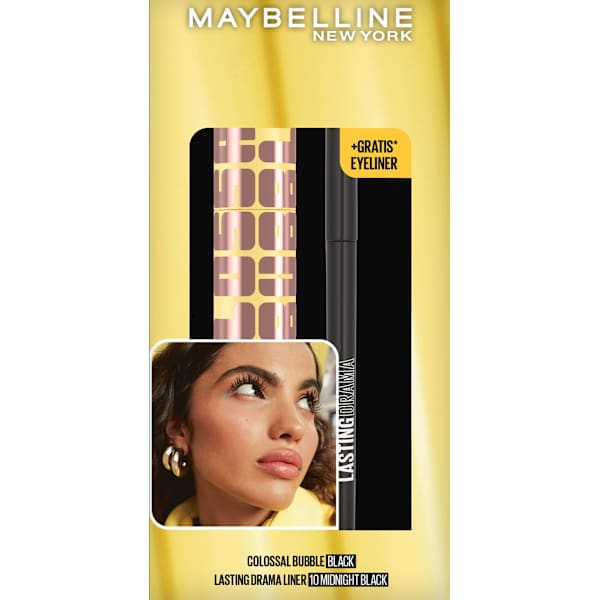Mascara Set Colossal Bubble Very Black & gratis Eyeliner Lasting Drama Liner 10 Black MAYBELLINE NEW YORK