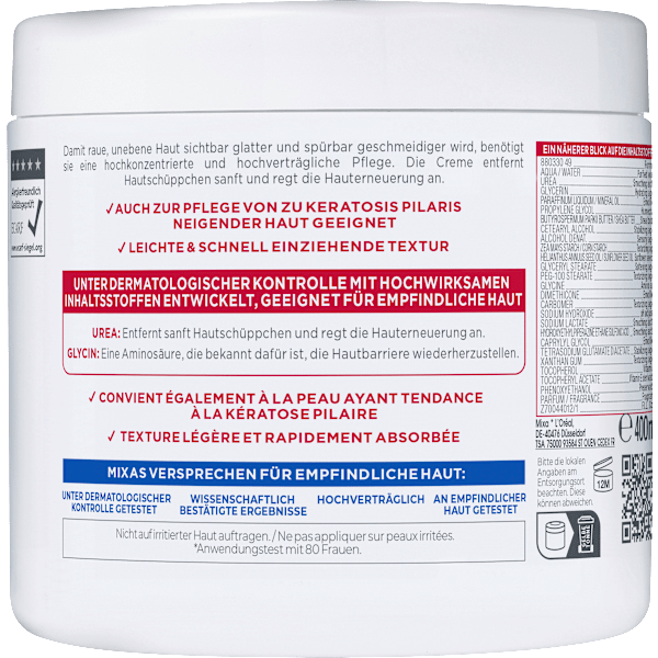Pflegecreme 10% Urea Cica Repair Mixa