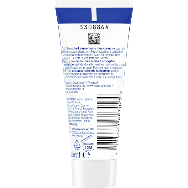 Handcreme sofort einziehend, Reisegröße Neutrogena