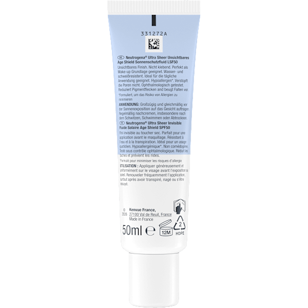 Sonnenfluid Gesicht, ultra sheer age shield, LSF 50 Neutrogena