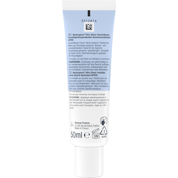Sonnenfluid Gesicht, ultra sheer feuchtigkeitsspendend, LSF 50 Neutrogena