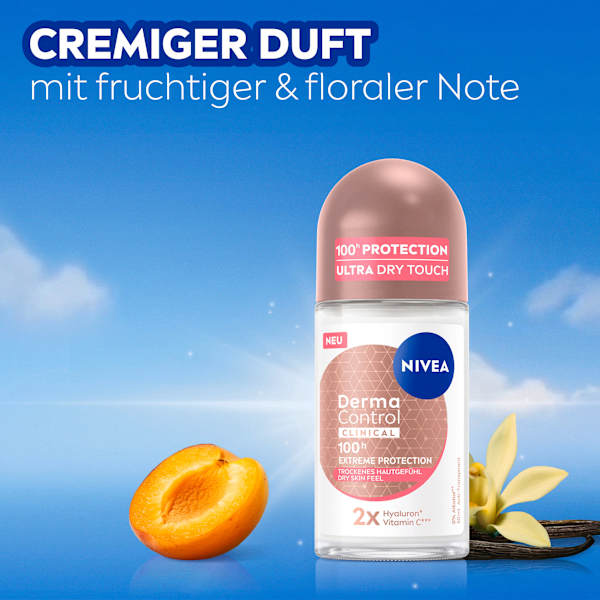 Antitranspirant Deo Roll-on Derma Control Clinical Trockenes Hautgefühl NIVEA