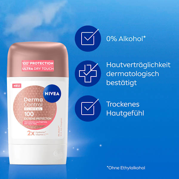 Antitranspirant Deostick Derma Control Clinical Trockenes Hautgefühl NIVEA