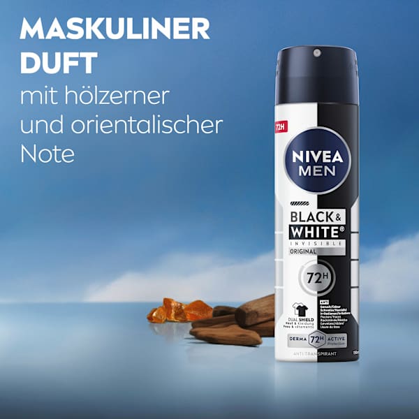 Antitranspirant Deospray Black & White Invisible Original NIVEA MEN