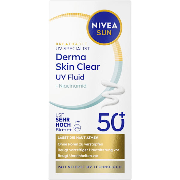 Sonnenfluid Gesicht derma skin clear UV Fluid mit Niacinamid, LSF 50+ NIVEA SUN