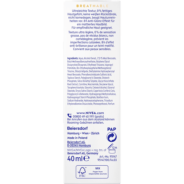 Sonnenfluid Gesicht derma skin clear UV Fluid mit Niacinamid, LSF 50+ NIVEA SUN