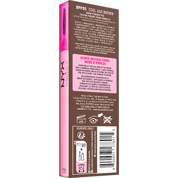 Augenbrauenstift Puder Fluff & Snatch 05 Cool Ash Brown NYX PROFESSIONAL MAKEUP