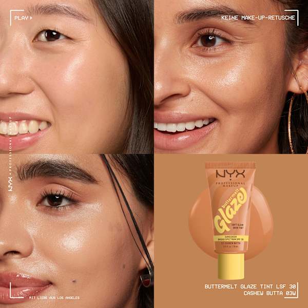 Foundation Buttermelt Glaze mit LSF 30, 03 Cashew Butta NYX PROFESSIONAL MAKEUP