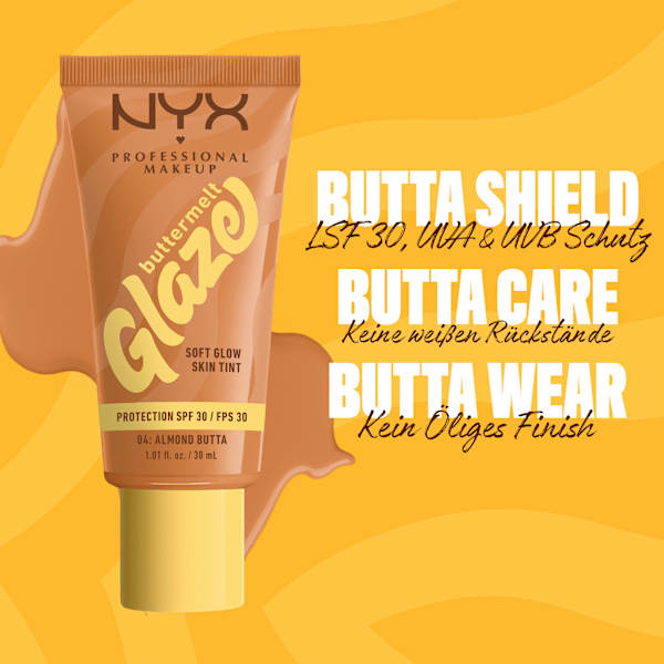 Foundation Buttermelt Glaze mit LSF 30, 04 Almond Butta NYX PROFESSIONAL MAKEUP