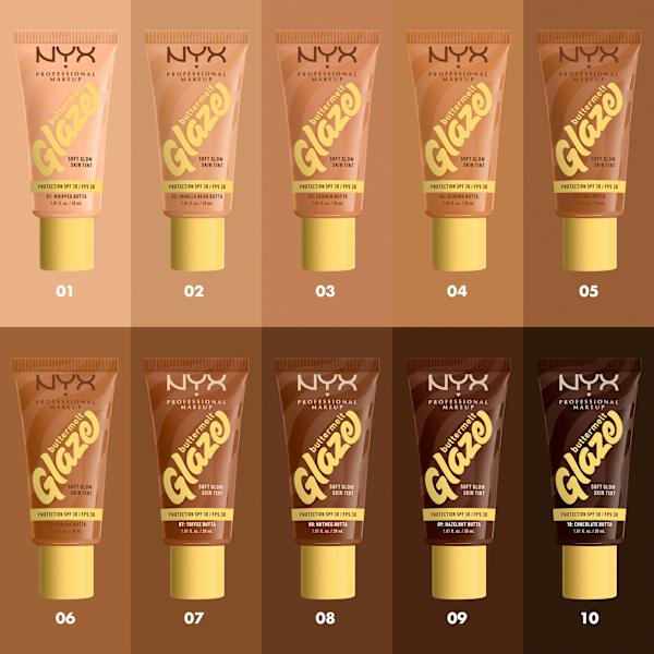 Foundation Buttermelt Glaze mit LSF 30, 10 Chocolate Butta NYX PROFESSIONAL MAKEUP