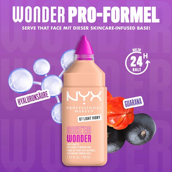Foundation Make 'EM Wonder 07 Light Ivory NYX PROFESSIONAL MAKEUP