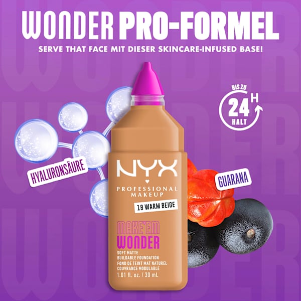 Foundation Make 'EM Wonder 19 Warm Beige NYX PROFESSIONAL MAKEUP