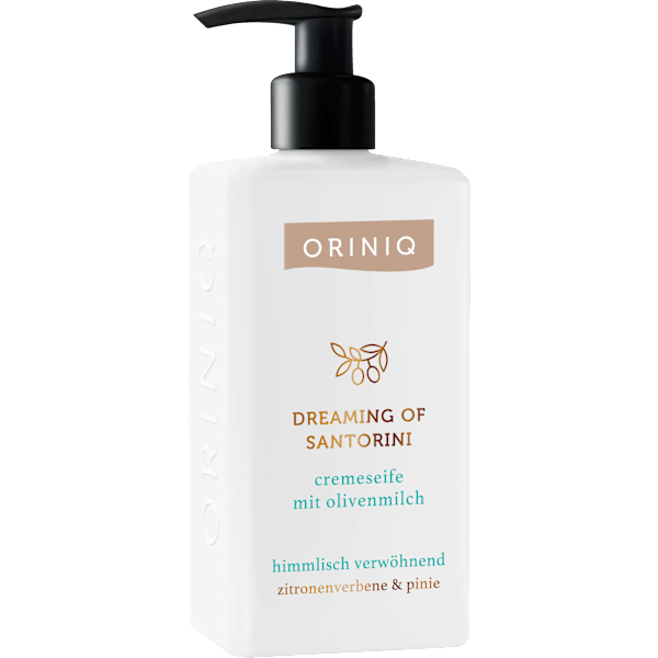 Flüssigseife Dreaming of Santorini mit Olivenmilch, Zitronenverbene & Pinie ORINIQ