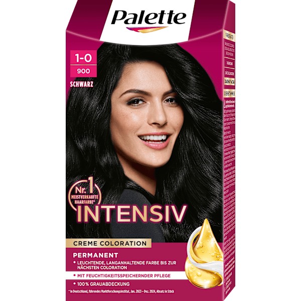 Haarfarbe 1-0/900 Schwarz Palette Intensive Color Creme
