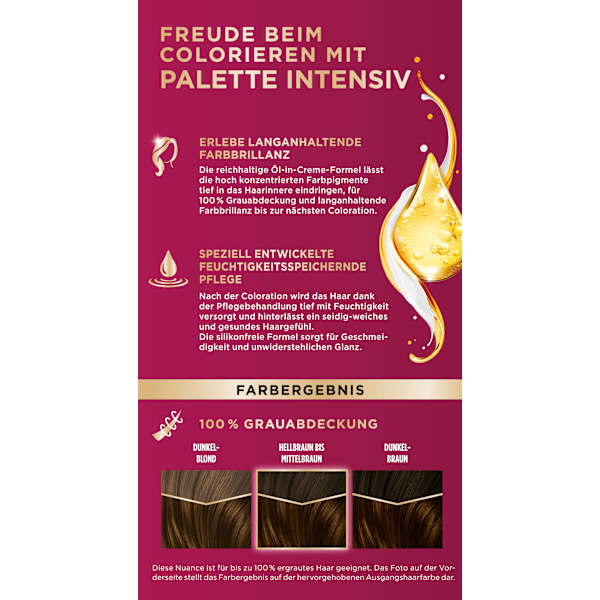 Haarfarbe 4-65 Warmes Braun Palette Intensive Color Creme