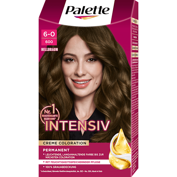 Haarfarbe 6-0/600 Hellbraun Palette Intensive Color Creme