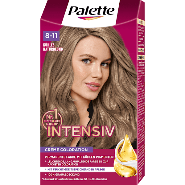 Haarfarbe 8-11 Kühles Naturblond Palette Intensive Color Creme