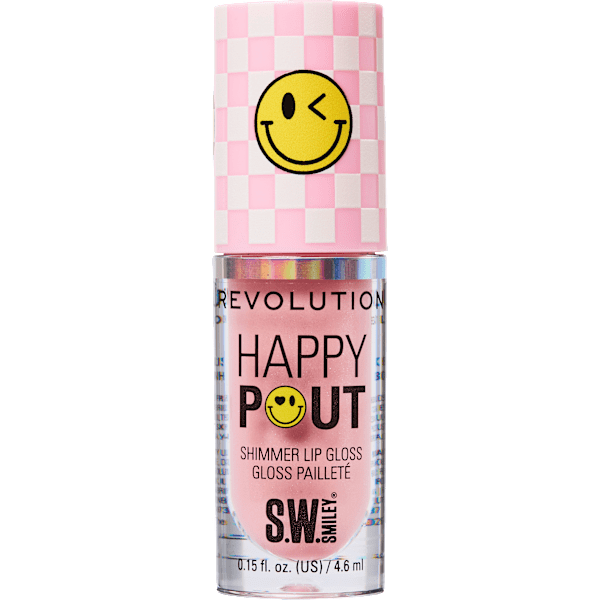 Lipgloss Happy Pout Shimmer, Smiley World Pink Bliss REVOLUTION