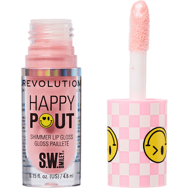 Lipgloss Happy Pout Shimmer, Smiley World Pink Bliss REVOLUTION