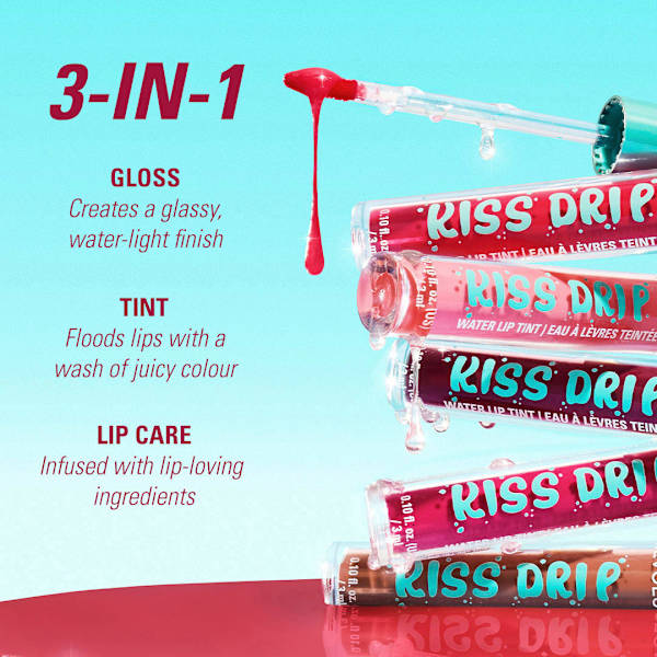 Lipgloss Kiss Drip Water Lip Tint Berry Splash REVOLUTION