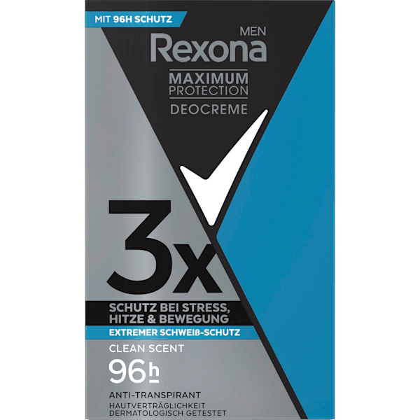 Antitranspirant Deocreme Men Maximum Protection Clean Scent Rexona men