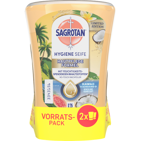 Flüssigseife No Touch Hawaii, Nachfüllpack (2x250 ml) Sagrotan