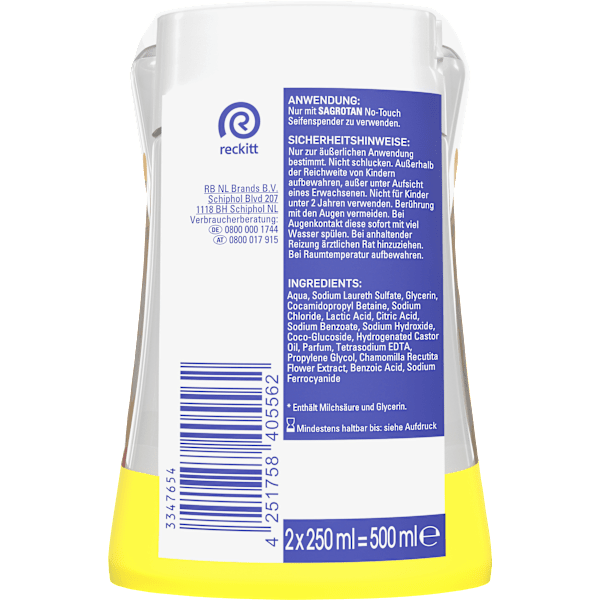 Flüssigseife No Touch Kamille Hydra Care, Nachfüllpack (2x250 ml) Sagrotan
