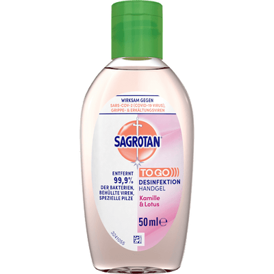 Sagrotan Chamomile & Lotus hand disinfection gel, travel size, 50 ml