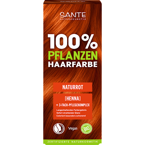 Pflanzenhaarfarbe Naturrot Santé naturally.