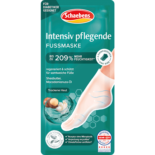 Fußmaske Socken intensive Pflege mit Sheabutter & Macadamia (1 Paar) Schaebens