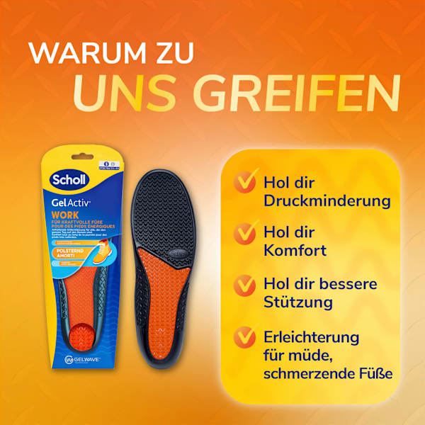 Einlegesohlen GelActiv Work, Gr. 35,5 - 40,5 (1 Paar) Scholl