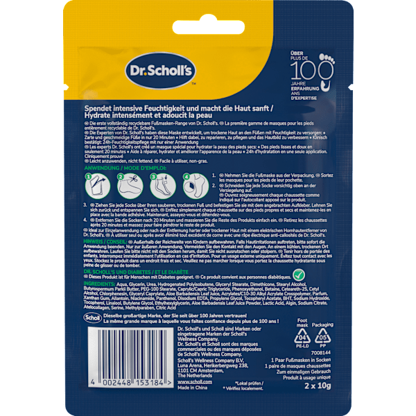 Fußmaske Socken mit Aloe Vera (1 Paar) Scholl