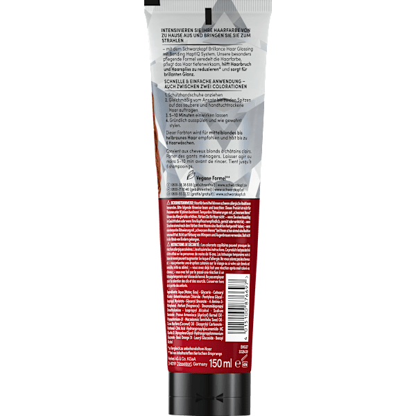 Farb-Glanzbehandlung Glossing Kupfer Schwarzkopf Brillance