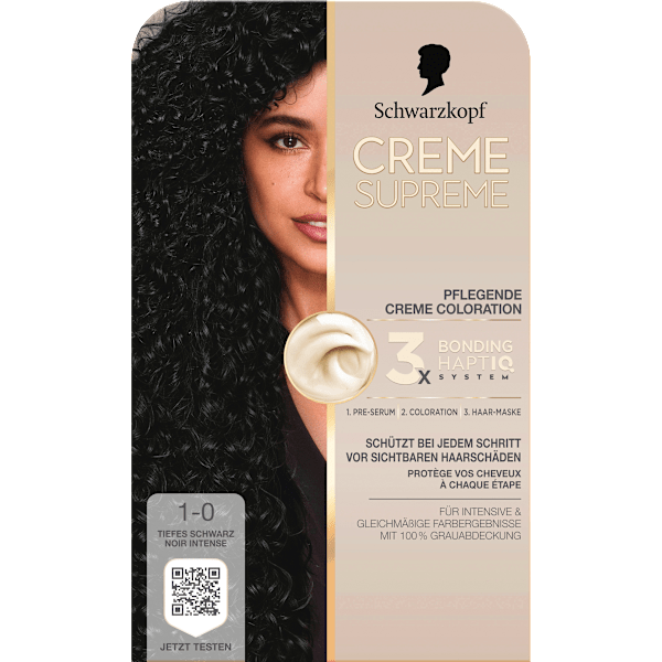 Haarfarbe 1-0 Tiefes Schwarz Schwarzkopf CREME SUPREME