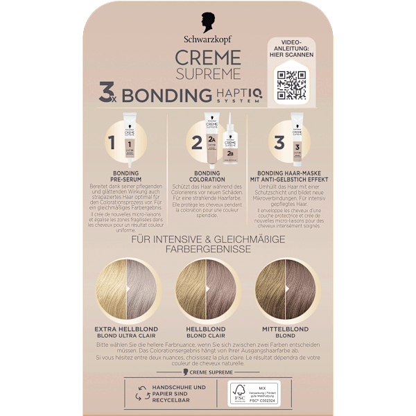 Haarfarbe 10-55 Kühles Silberblond Schwarzkopf CREME SUPREME