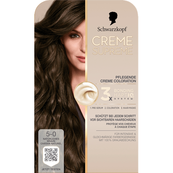 Haarfarbe 5-0 Natürliches Braun Schwarzkopf CREME SUPREME
