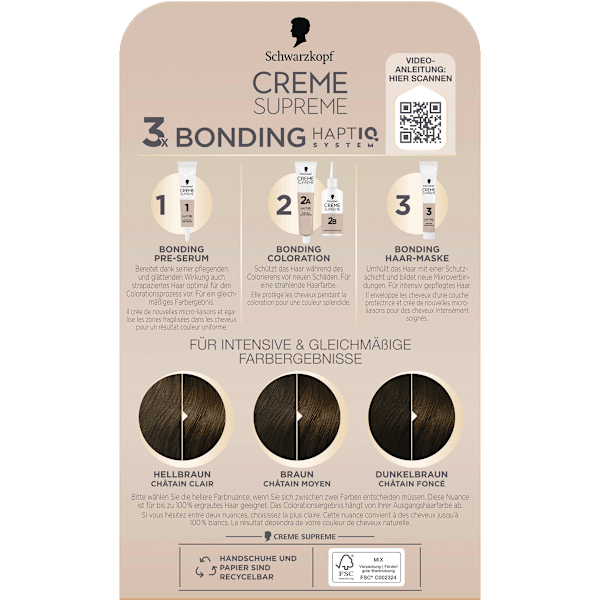 Haarfarbe 5-0 Natürliches Braun Schwarzkopf CREME SUPREME
