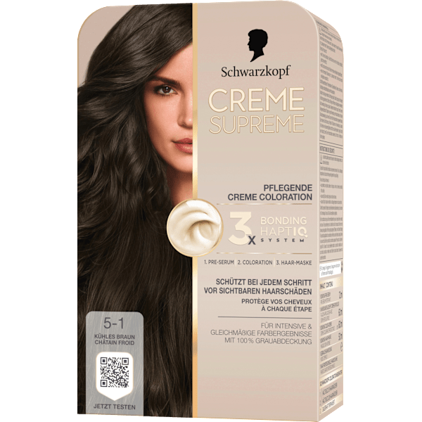 Haarfarbe 5-1 Kühles Braun Schwarzkopf CREME SUPREME