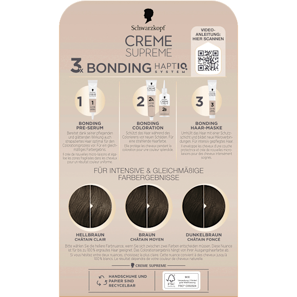 Haarfarbe 5-1 Kühles Braun Schwarzkopf CREME SUPREME