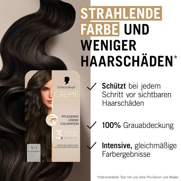 Haarfarbe 5-1 Kühles Braun Schwarzkopf CREME SUPREME