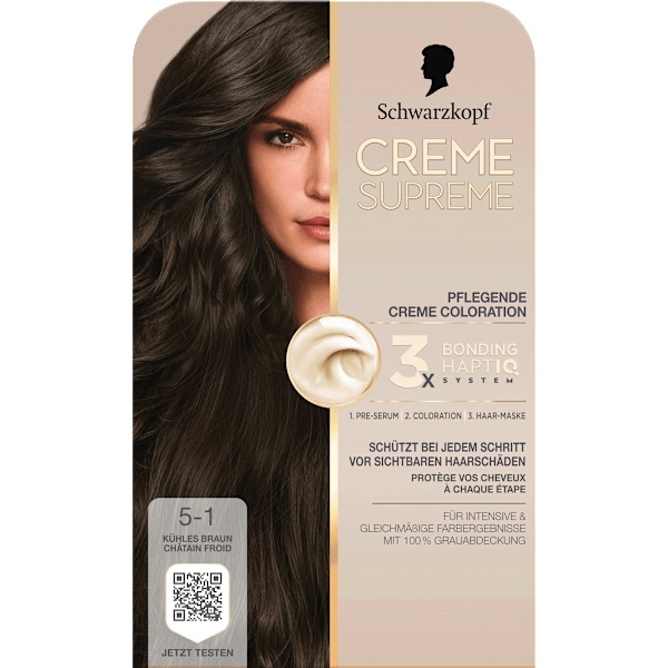 Haarfarbe 5-1 Kühles Braun Schwarzkopf CREME SUPREME