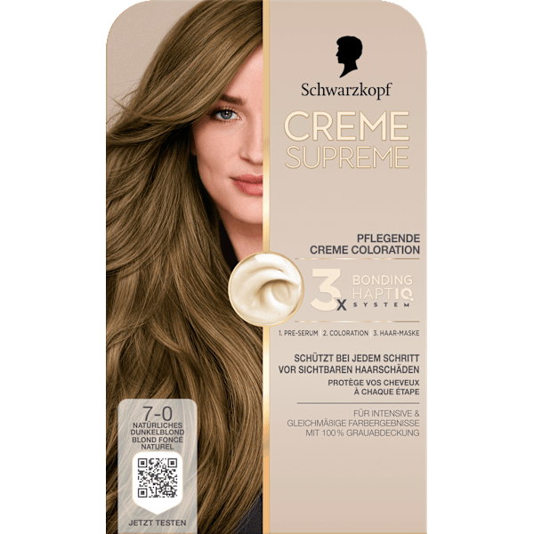 Haarfarbe 7-0 Natürliches Dunkelblond Schwarzkopf CREME SUPREME