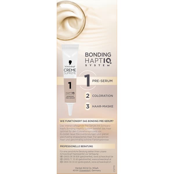 Haarfarbe 7-7 Dunkles Kupferblond Schwarzkopf CREME SUPREME
