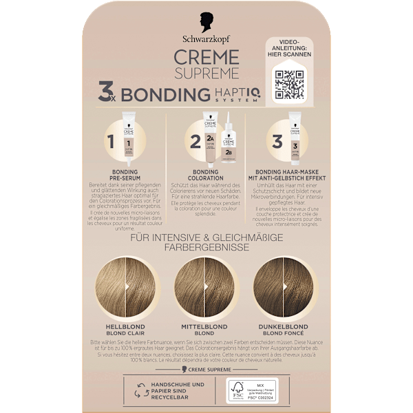 Haarfarbe 8-16 Kühles Aschblond Schwarzkopf CREME SUPREME