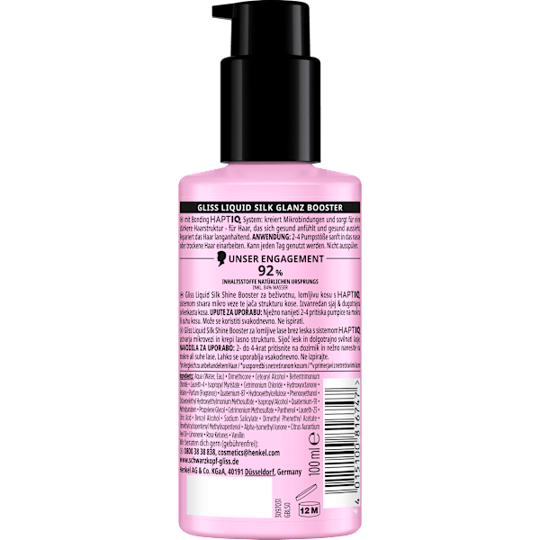Haarkur Glanz Booster Liquid Silk Schwarzkopf GLISS