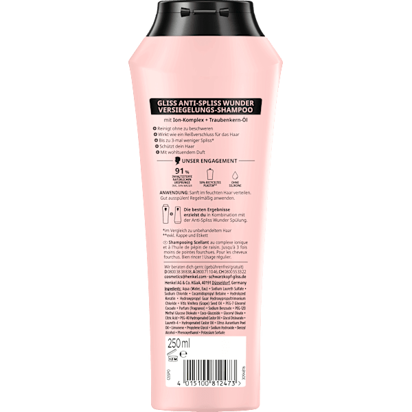 Shampoo Anti-Spliss Wunder Schwarzkopf GLISS