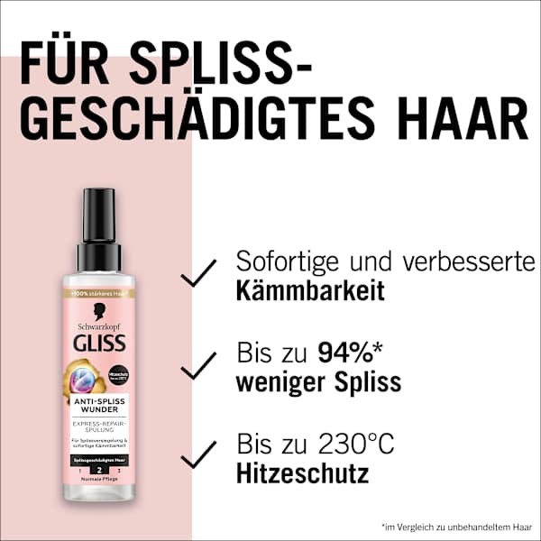 Sprüh-Conditioner Express-Repair Anti-Spliss Wunder Schwarzkopf GLISS